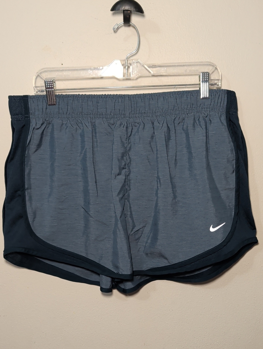 Nike Tempo Shorts Gray Black Brief-Lined Gym Running Workout Women's Size XL